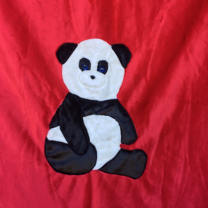 Bear Black Applique Blanket